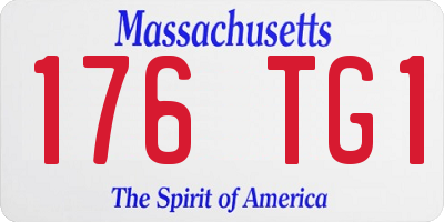 MA license plate 176TG1