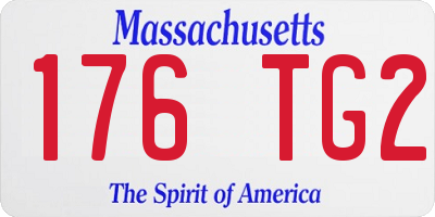 MA license plate 176TG2