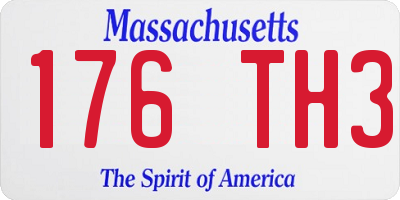 MA license plate 176TH3