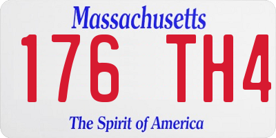 MA license plate 176TH4
