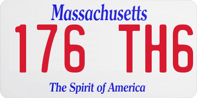 MA license plate 176TH6