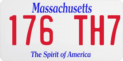 MA license plate 176TH7