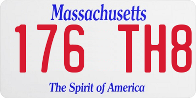 MA license plate 176TH8