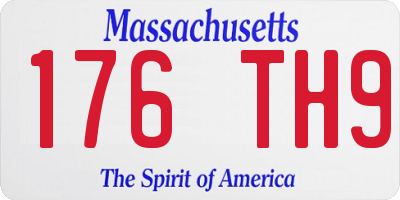 MA license plate 176TH9