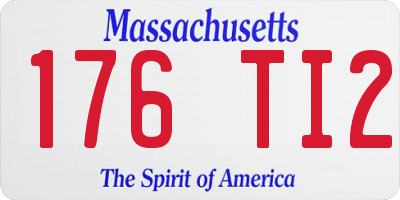 MA license plate 176TI2