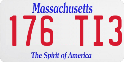 MA license plate 176TI3