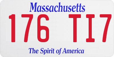 MA license plate 176TI7