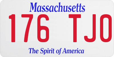 MA license plate 176TJ0