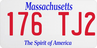 MA license plate 176TJ2