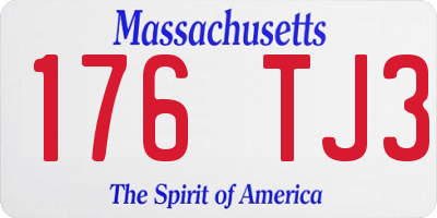 MA license plate 176TJ3