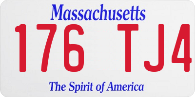 MA license plate 176TJ4