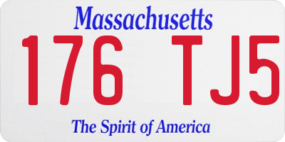 MA license plate 176TJ5
