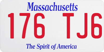 MA license plate 176TJ6