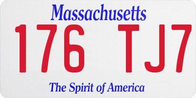 MA license plate 176TJ7