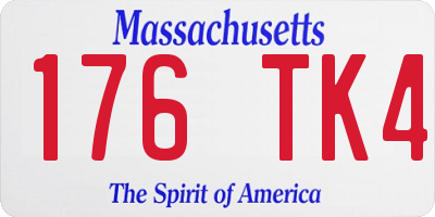 MA license plate 176TK4
