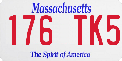 MA license plate 176TK5