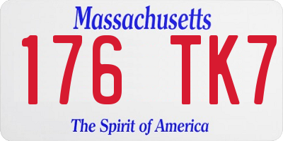 MA license plate 176TK7
