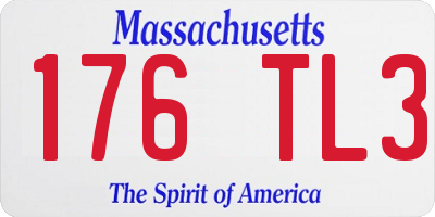 MA license plate 176TL3