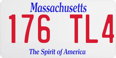 MA license plate 176TL4