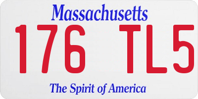 MA license plate 176TL5