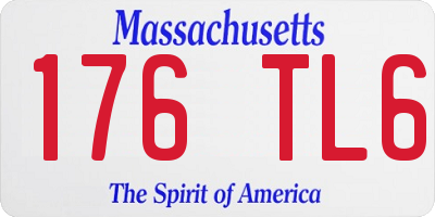 MA license plate 176TL6