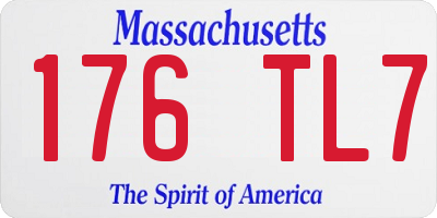 MA license plate 176TL7
