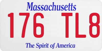 MA license plate 176TL8
