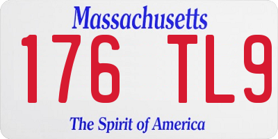 MA license plate 176TL9