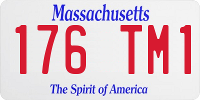 MA license plate 176TM1