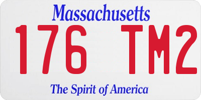 MA license plate 176TM2