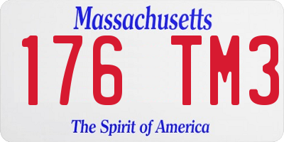 MA license plate 176TM3