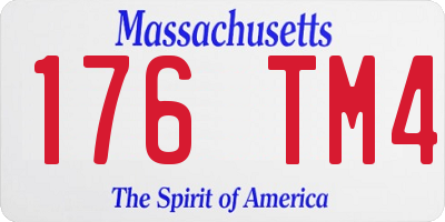 MA license plate 176TM4