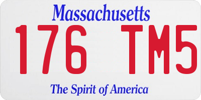 MA license plate 176TM5