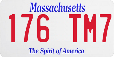 MA license plate 176TM7