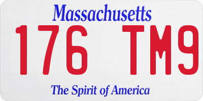 MA license plate 176TM9
