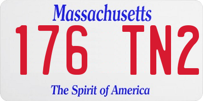 MA license plate 176TN2