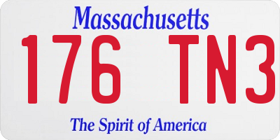 MA license plate 176TN3