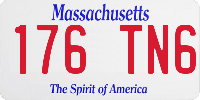 MA license plate 176TN6