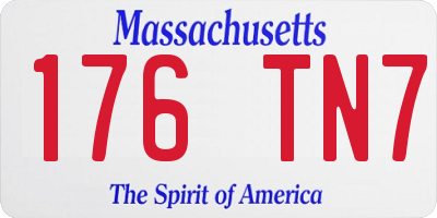 MA license plate 176TN7