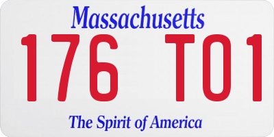 MA license plate 176TO1