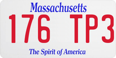 MA license plate 176TP3