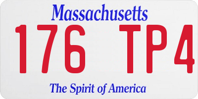 MA license plate 176TP4
