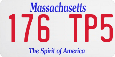 MA license plate 176TP5