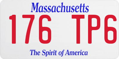 MA license plate 176TP6