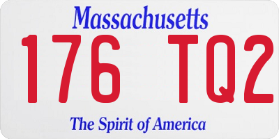 MA license plate 176TQ2