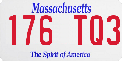 MA license plate 176TQ3