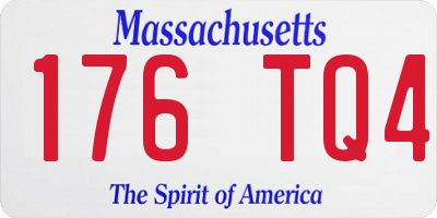 MA license plate 176TQ4
