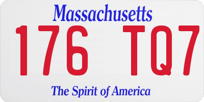 MA license plate 176TQ7