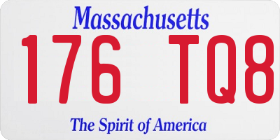 MA license plate 176TQ8