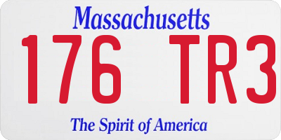 MA license plate 176TR3